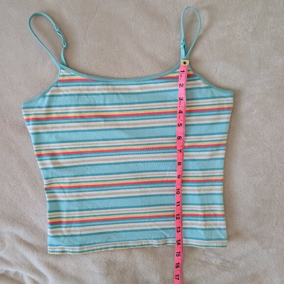 3/$30 Striped cotton tank with built in bra - Picture 2 of 5